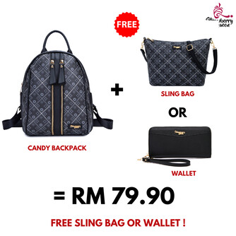 CANDY BACKPACK - BATIK BQ, BLACK